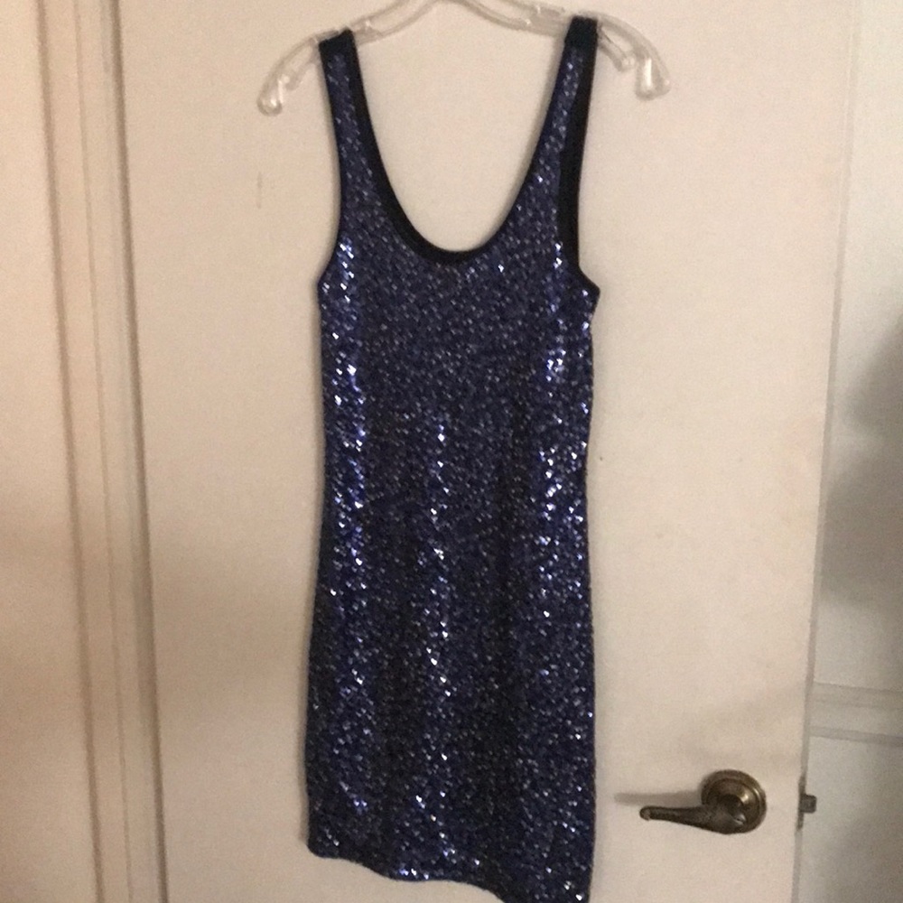 Blue sequins dress